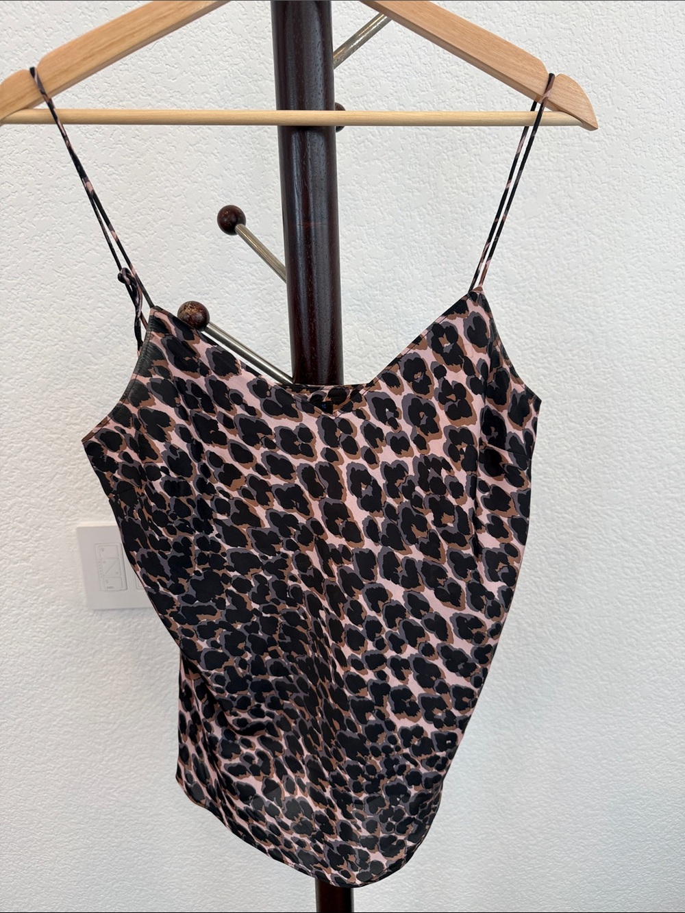 PAIGE Pink and Black Leopard Satin Cami
